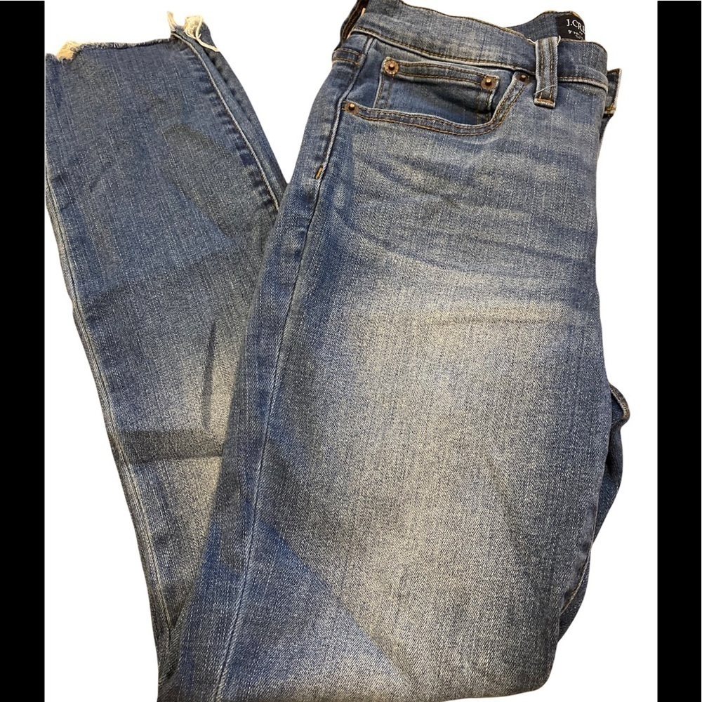 J.Crew 9" high rise raw hem skinny jeans